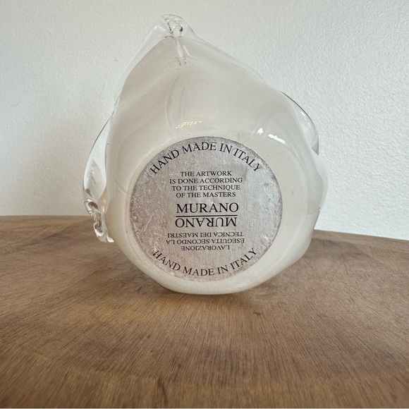 Murano Style White and Clear Tulip Vase Votive Candle Holder  Handmade in Italy - Picture 6 of 14